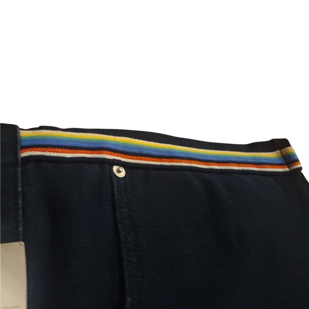 EXPRESS Rainbow Stripe Relaxed Low Rise Denim Shortie Shorts Size 4 NWT - Picture 7 of 10